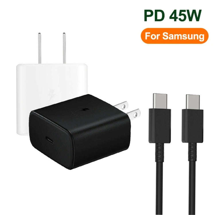 M135 45W USB-C / Type-C Port Fast Charger with 5A Type-C to Type-C Cable, US Plug(Black)