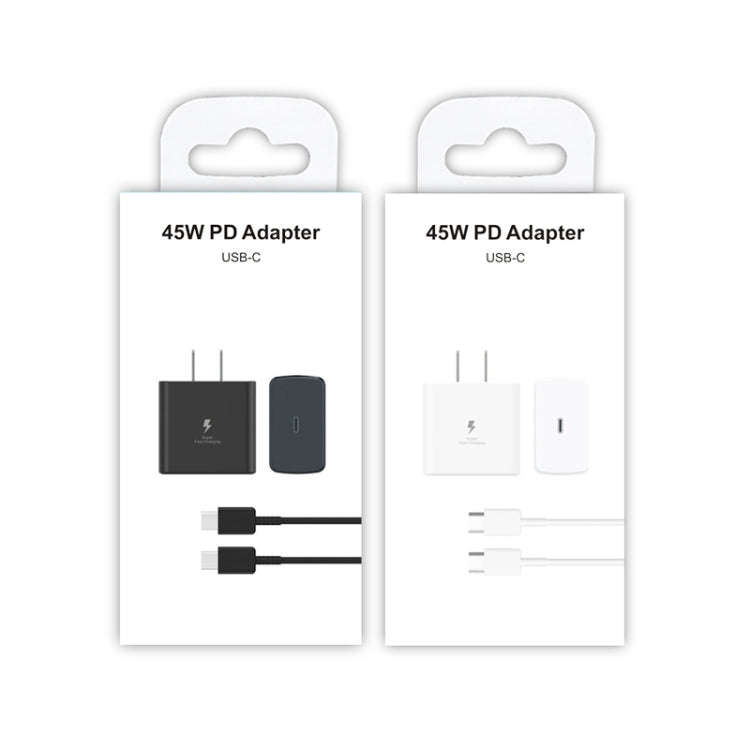 M135 45W USB-C / Type-C Port Fast Charger with 5A Type-C to Type-C Cable, US Plug(Black)