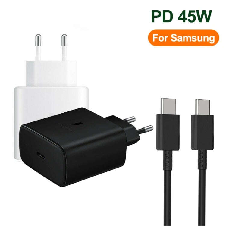 M135 45W USB-C / Type-C Port Fast Charger with 5A Type-C to Type-C Cable, EU Plug(White)