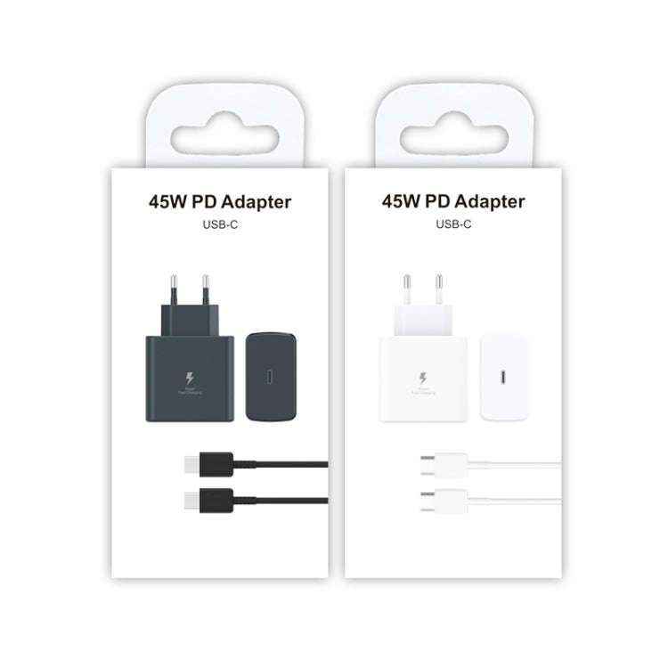 M135 45W USB-C / Type-C Port Fast Charger with 5A Type-C to Type-C Cable, EU Plug(White)