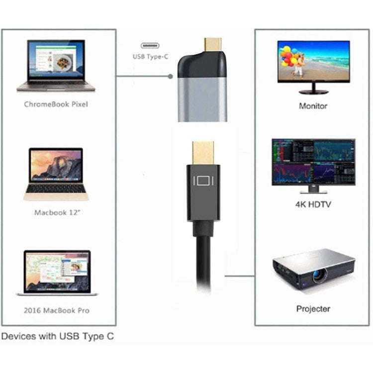 USB C to Mini DisplayPort Adapter 4K 60hz for Tablet Phone Laptop