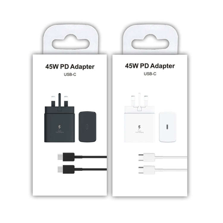 M135 45W USB-C / Type-C Port Fast Charger with 5A Type-C to Type-C Cable, UK Plug(White)