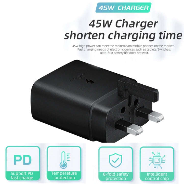 M135 45W USB-C / Type-C Port Fast Charger, UK Plug(Black)