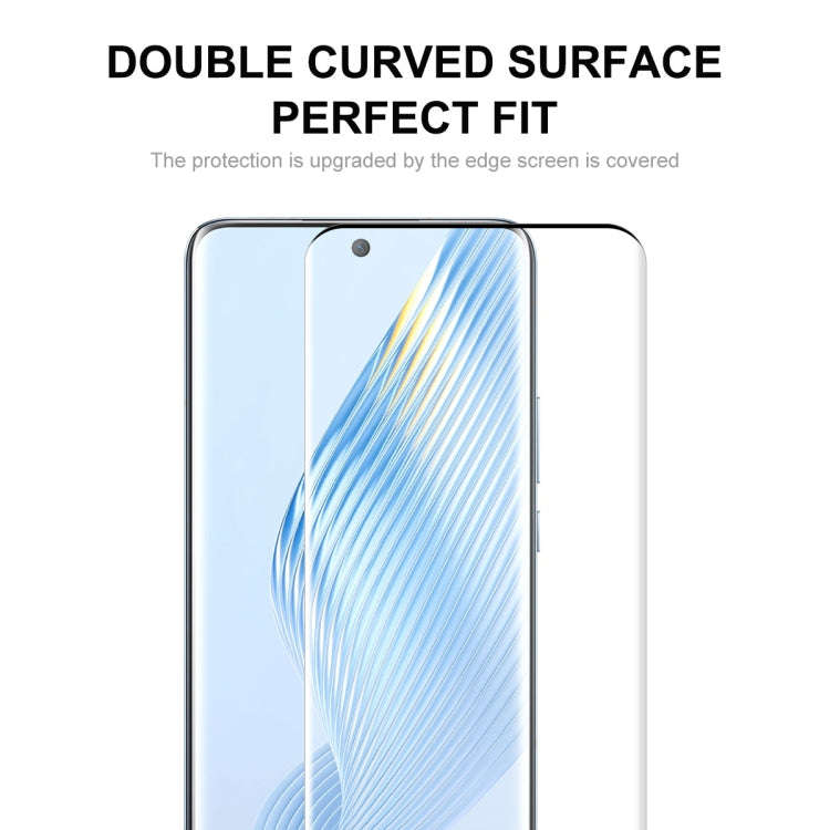 For Honor Magic5 2pcs ENKAY 3D Hot Bending Edge Glue Tempered Glass Full Film with Lens Film