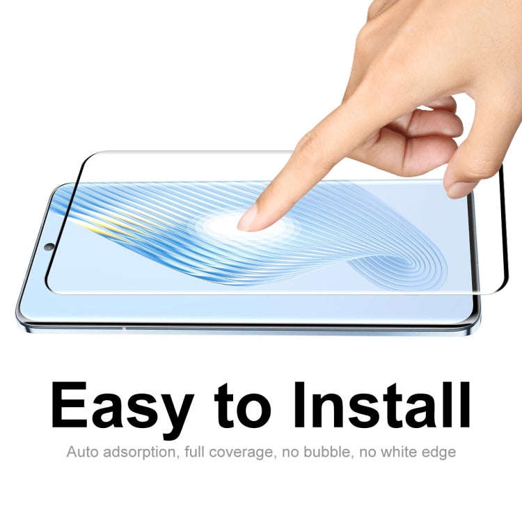 For Honor Magic5 2pcs ENKAY 3D Hot Bending Edge Glue Tempered Glass Full Film with Lens Film