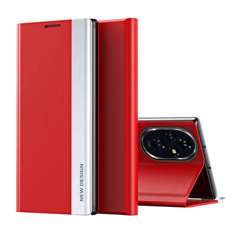 For Honor 200 Side Electroplated Adsorption Leather Phone Case(Red)