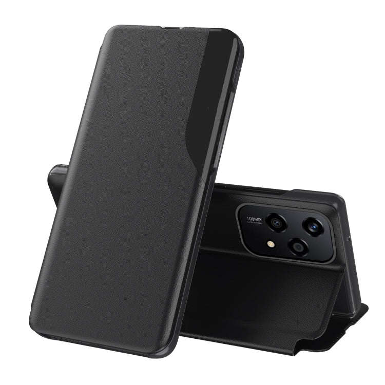For Honor 200 Lite Global Attraction Flip Holder Leather Phone Case(Black)