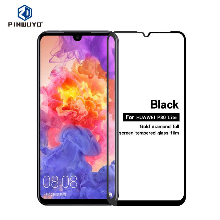 PINWUYO 9H 2.5D Full Glue Tempered Glass Film for Huawei P30 Lite / nova 4e