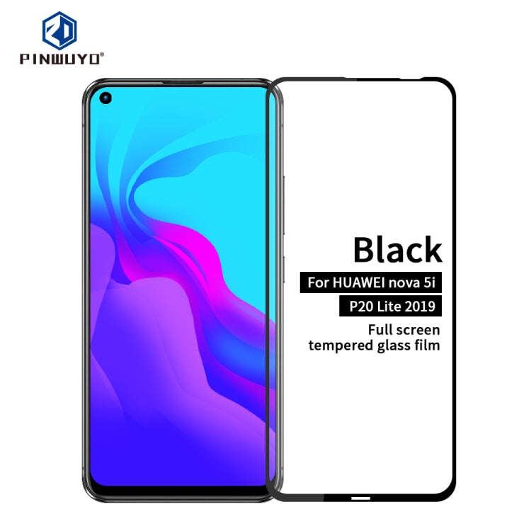 PINWUYO 9H 2.5D Full Glue Tempered Glass Film for Huawei nova5i / P20 Lite (2019)
