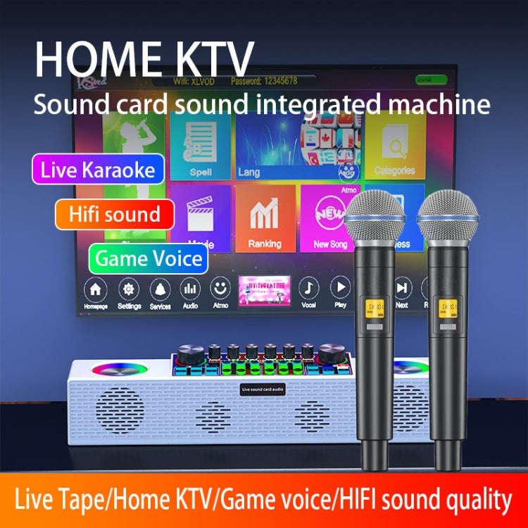 SY6 Home Live Broadcast Sound Card Multifunctional Wireless Bluetooth Speakers Portable All-in-on...