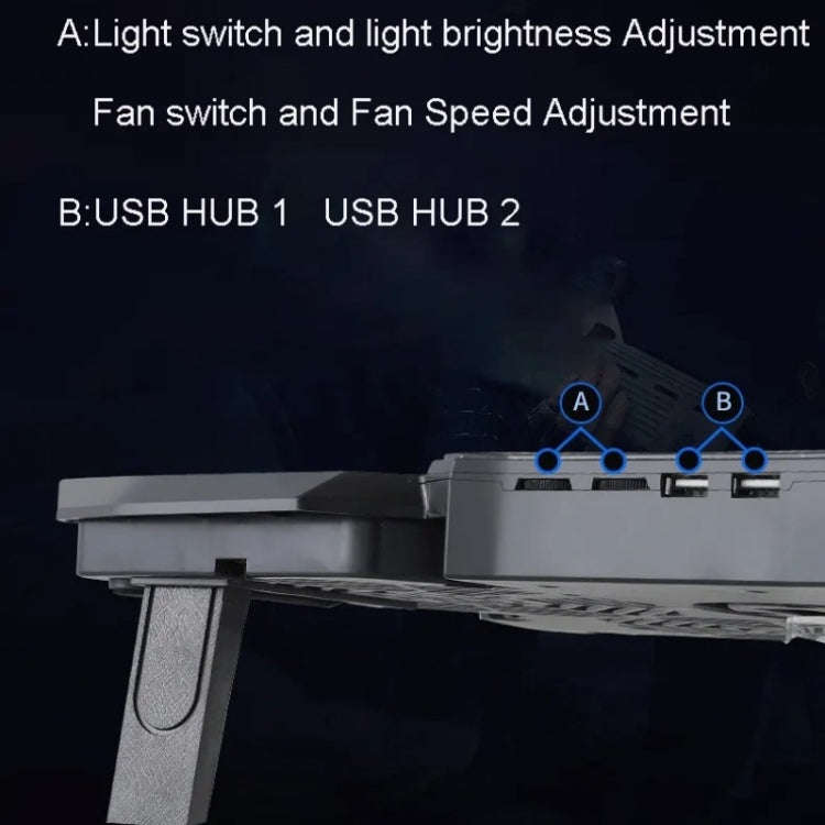 S400 Four Cooling Fans Foldable Adjustable Gaming Laptop Desktop Holder