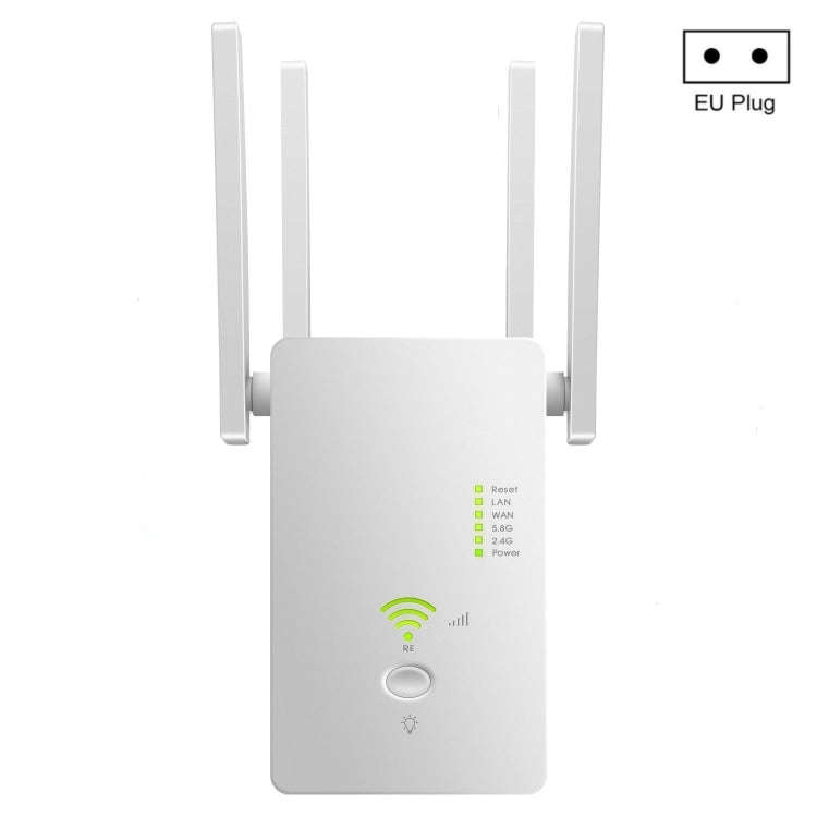 U6 5Ghz Wireless WiFi Repeater 1200Mbps Router Wifi Booster 2.4G Long Range Extender(EU Plug)