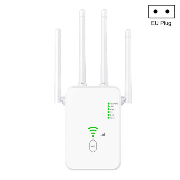 U10 1200Mbps Signal Booster WiFi Extender WiFi Antenna Dual Band 5G Wireless Signal Repeater(EU P...