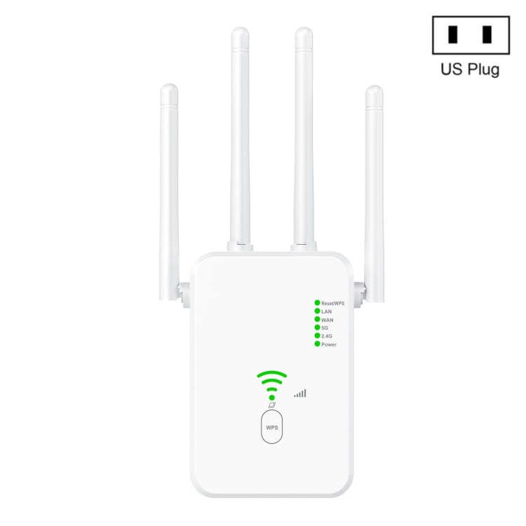U10 1200Mbps Signal Booster WiFi Extender WiFi Antenna Dual Band 5G Wireless Signal Repeater(EU P...