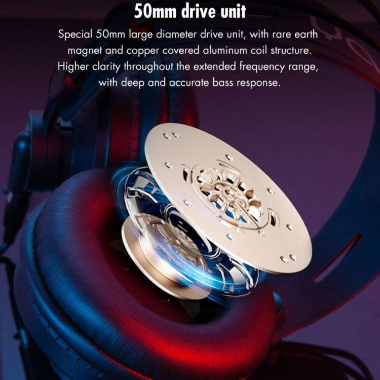 Yanmai D68-A Foldable Lightweight Recording Monitor Headphone(Golden)