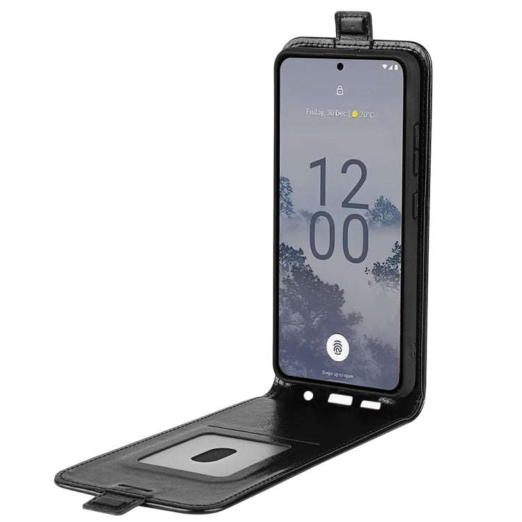 For Nokia X30 R64 Texture Vertical Flip Leather Phone Case(Black)