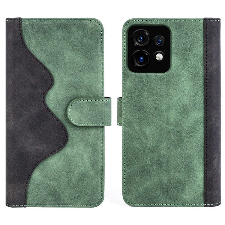 For Motorola Moto X40 Stitching Horizontal Flip Leather Phone Case(Green)