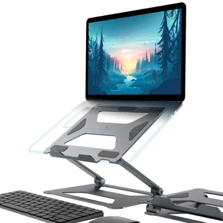 Boneruy P18 Ergonomic Desk Aluminum Holder for 14-17.3 Inch Laptops(Silver)