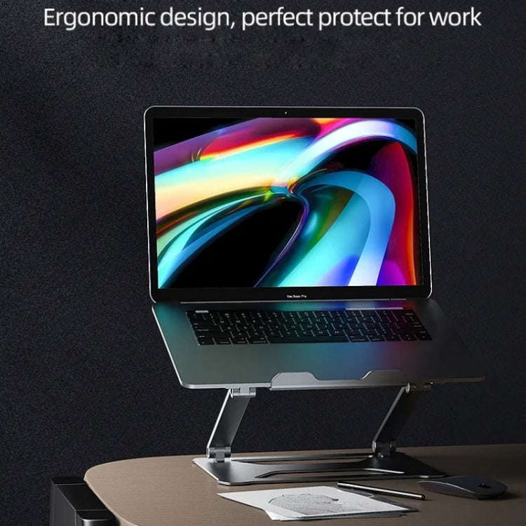 Boneruy P18 Ergonomic Desk Aluminum Holder for 14-17.3 Inch Laptops(Silver)