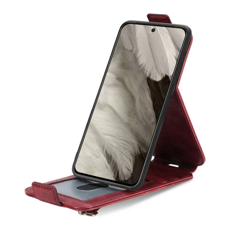 For Google Pixel 8 Zipper Wallet Vertical Flip Leather Phone Case(Red)