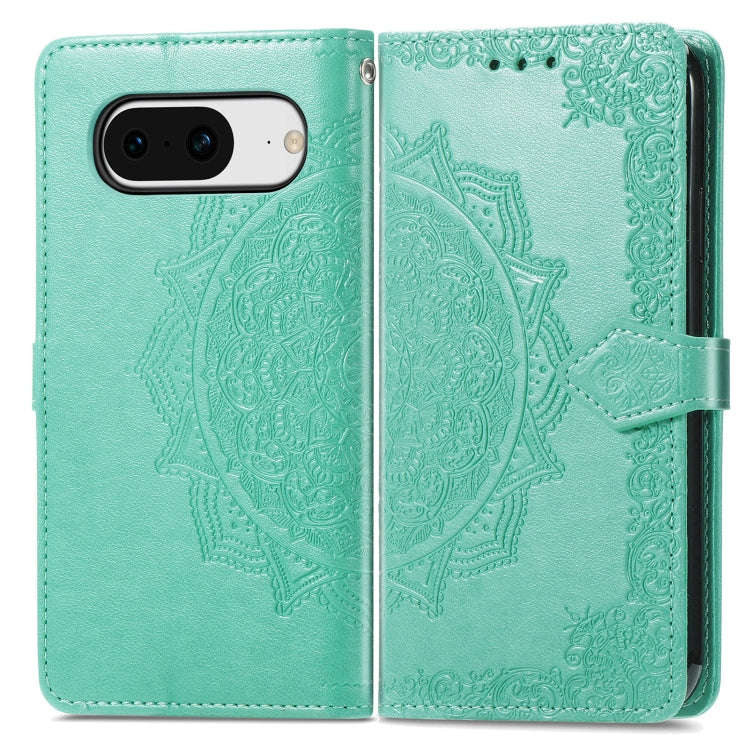 For Google Pixel 8 Mandala Flower Embossed Leather Phone Case(Green)