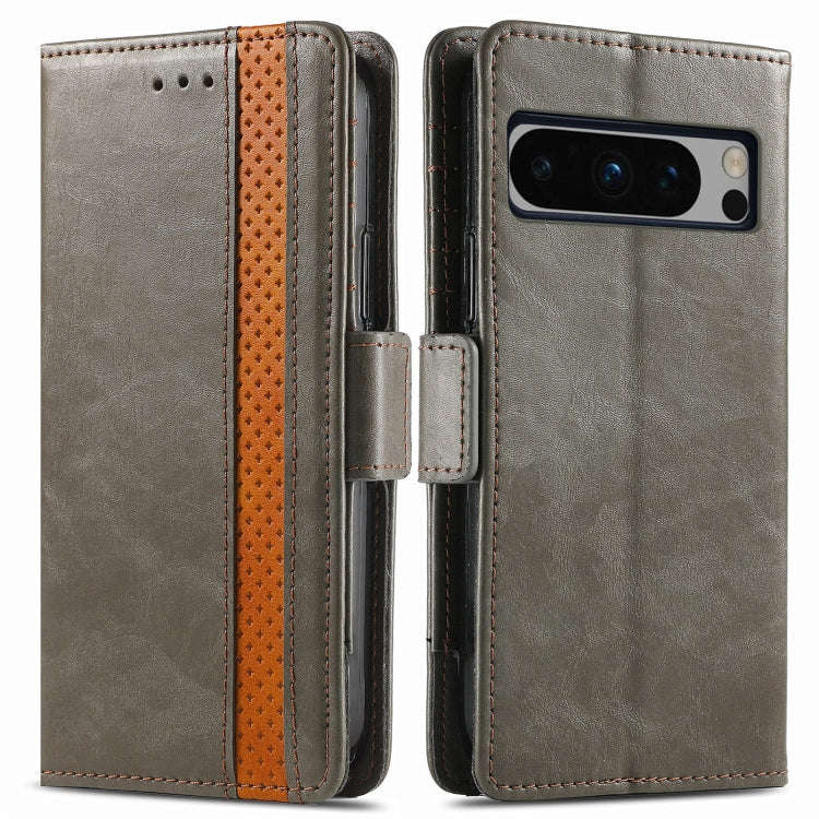 For Google Pixel 8 Pro CaseNeo Splicing Dual Magnetic Buckle Leather Phone Case(Gray)