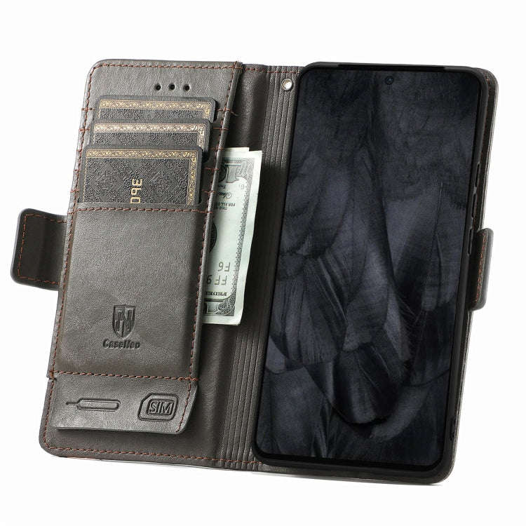 For Google Pixel 8 Pro CaseNeo Splicing Dual Magnetic Buckle Leather Phone Case(Gray)
