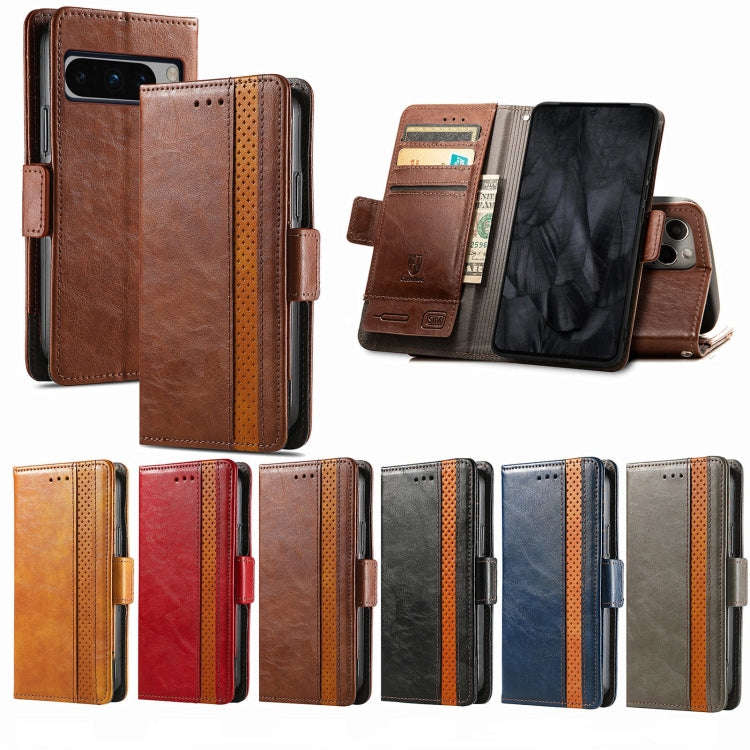 For Google Pixel 8 Pro CaseNeo Splicing Dual Magnetic Buckle Leather Phone Case(Gray)