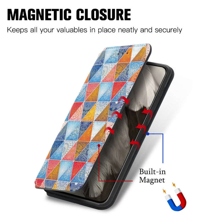 For Google Pixel 8 CaseNeo Colorful Magnetic RFID Anti-theft Leather Phone Case(Red+Blue)