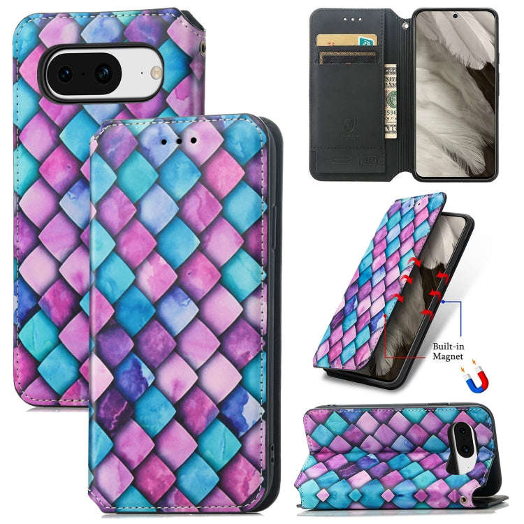 For Google Pixel 8 CaseNeo Colorful Magnetic RFID Anti-theft Leather Phone Case(Purple)