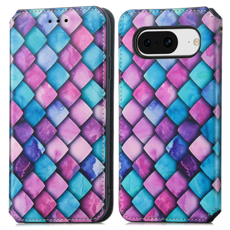 For Google Pixel 8 CaseNeo Colorful Magnetic RFID Anti-theft Leather Phone Case(Purple)