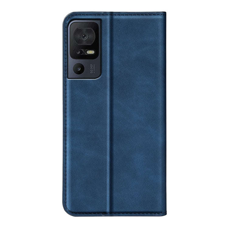 For TCL 40 SE Retro-skin  Magnetic Suction Leather Phone Case(Dark Blue)