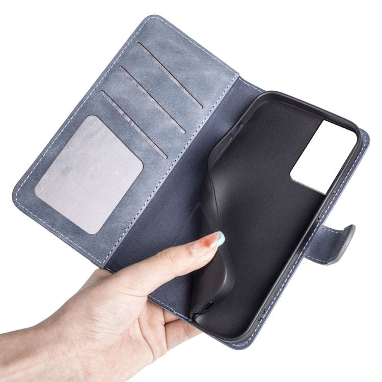 For TCL 40 SE Stitching Horizontal Flip Leather Phone Case(Blue)