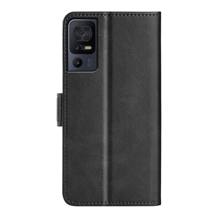 For TCL 40 SE Dual-side Magnetic Buckle Leather Phone Case(Black)