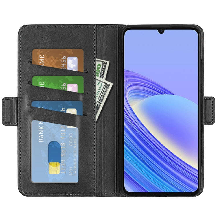 For TCL 40 SE Dual-side Magnetic Buckle Leather Phone Case(Black)