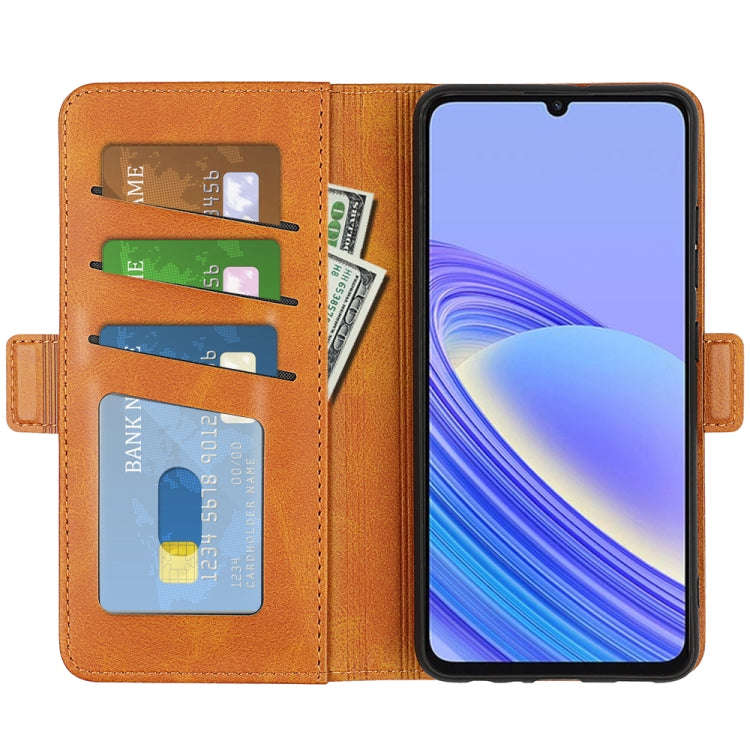 For TCL 40 SE Dual-side Magnetic Buckle Leather Phone Case(Yellow)