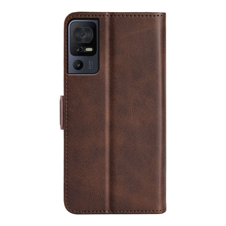 For TCL 40 SE Dual-side Magnetic Buckle Leather Phone Case(Brown)