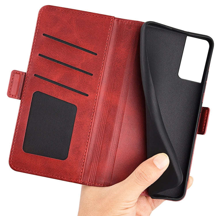 For TCL 40 SE Dual-side Magnetic Buckle Leather Phone Case(Red)