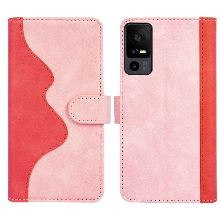 For TCL 40R Stitching Horizontal Flip Leather Phone Case(Red)