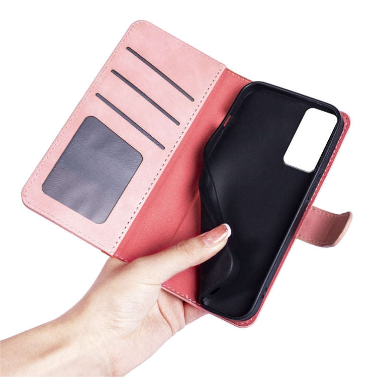 For TCL 40R Stitching Horizontal Flip Leather Phone Case(Red)