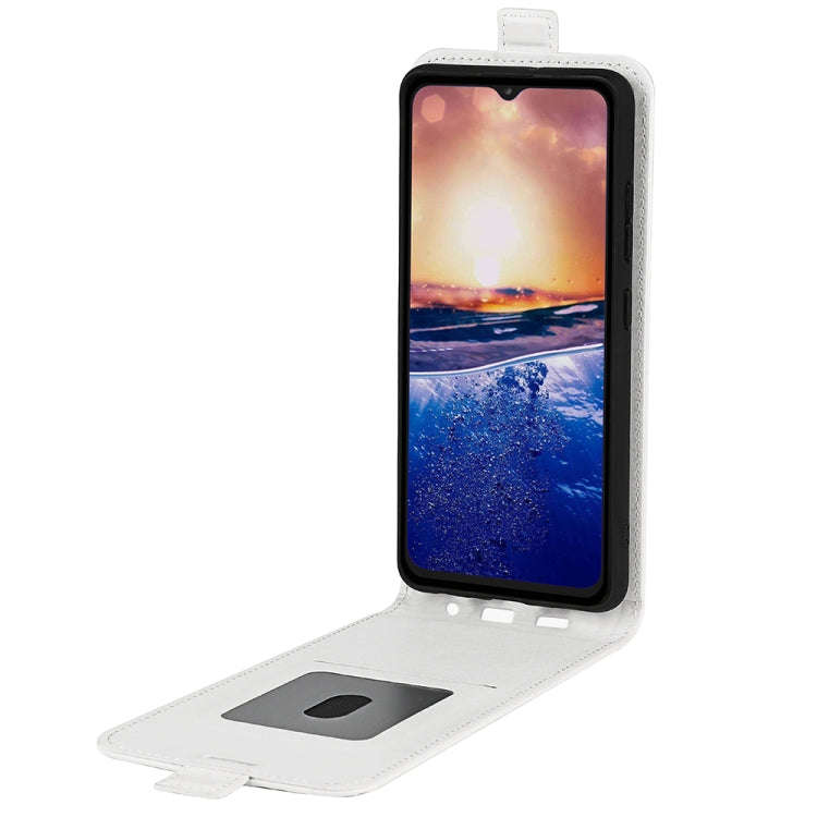 For TCL 40R R64 Texture Vertical Flip Leather Phone Case(White)