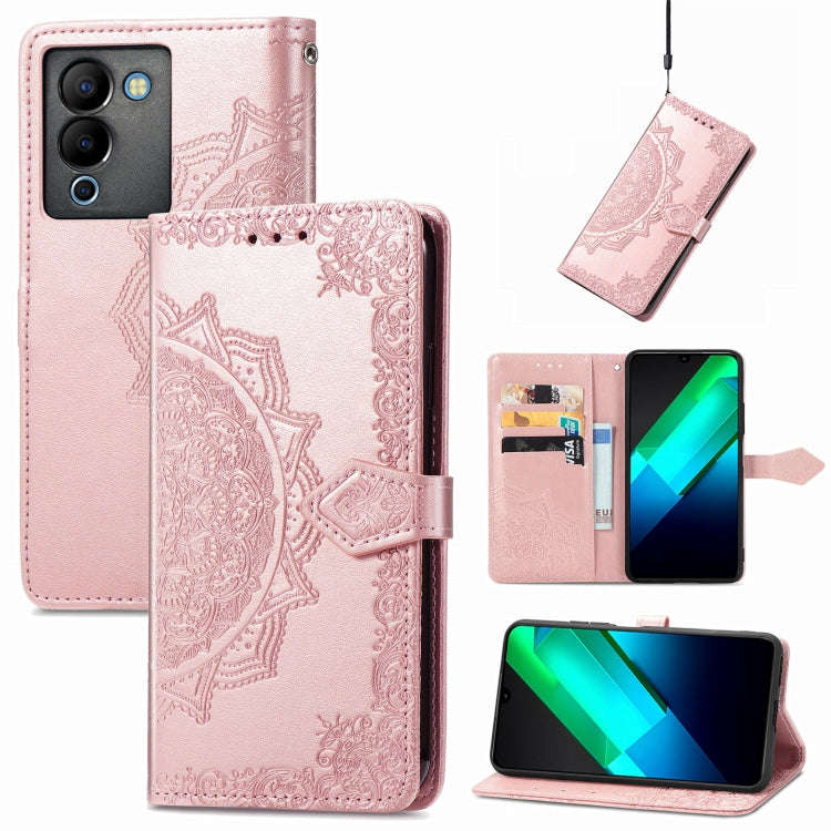 For Infinix Note 12 G96 Mandala Flower Embossed Leather Phone Case(Rose Gold)