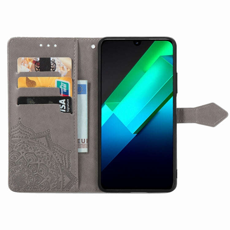 For Infinix Note 12 G96 Mandala Flower Embossed Leather Phone Case(Gray)