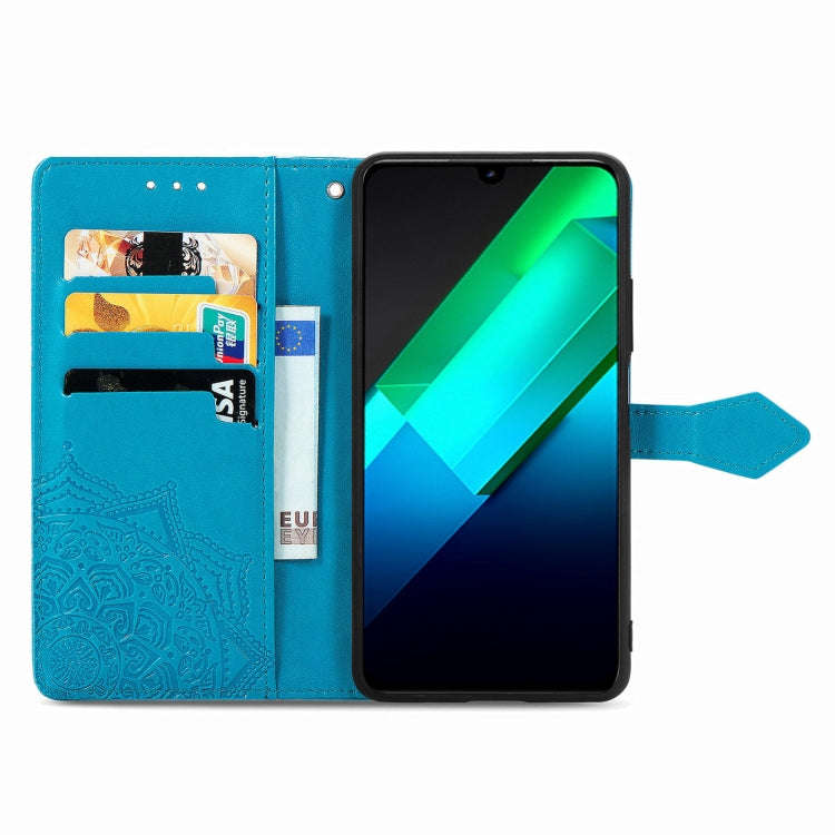 For Infinix Note 12 G96 Mandala Flower Embossed Leather Phone Case(Blue)