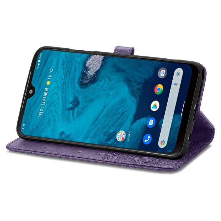 For Kyocera Android One S10 Mandala Flower Embossed Leather Phone Case(Purple)