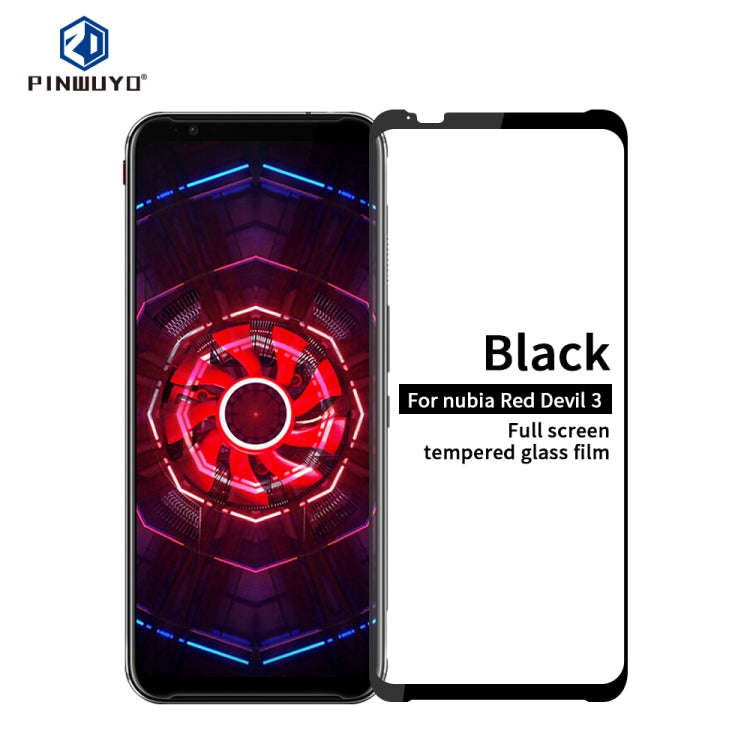 PINWUYO 9H 2.5D Full Glue Tempered Glass Film for ZTE Nubian Red Devil 3