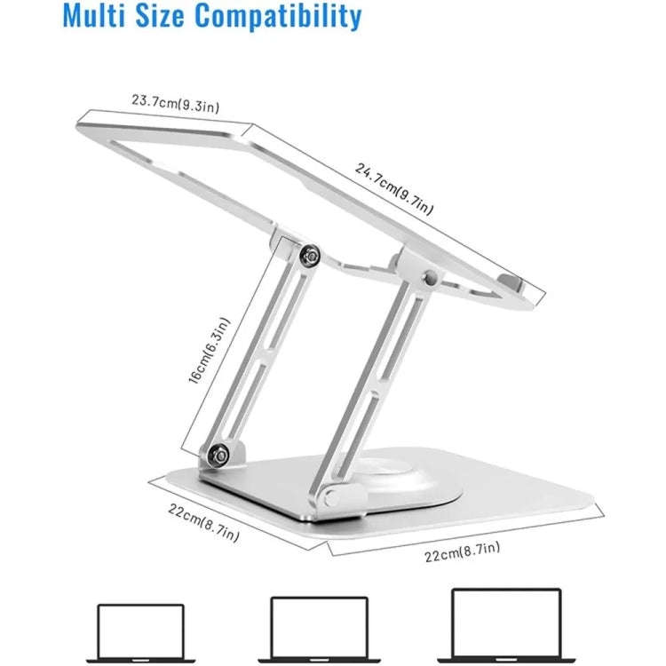 D147 Foldable 360 Degree Rotating Laptop Lifting Bracket Aluminum Alloy Notebook Desktop Stand(Gray)