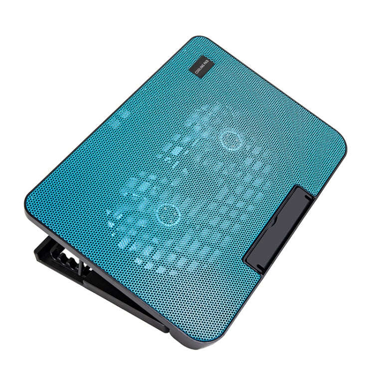 N99 USB Dual Fan Hollow Carved Design Heat Dissipation Laptop Cooling Pad(Blue)
