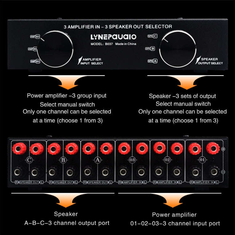 B037 3 Input 3 Output Power Amplifier And Speaker Switcher Speaker Switch Splitter Comparator 300...