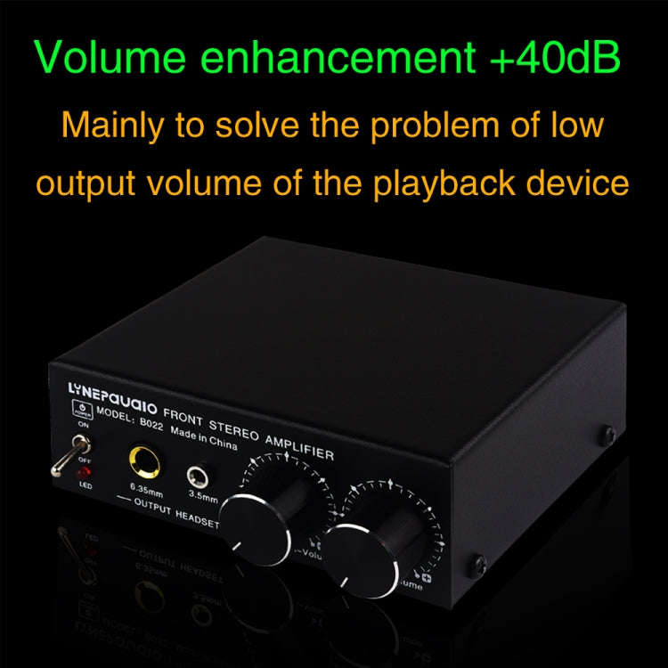 B022 Pre-Stereo Signal Amplifier Volume Booster Headphones Active Speaker Preamp Audio Amplifier